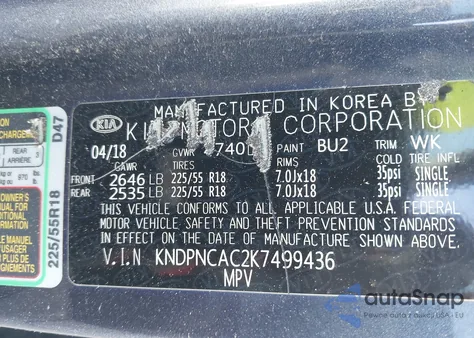 2019 Kia Sportage Ex z USA, uszkodzony, nr VIN KNDPNCAC2K7499436